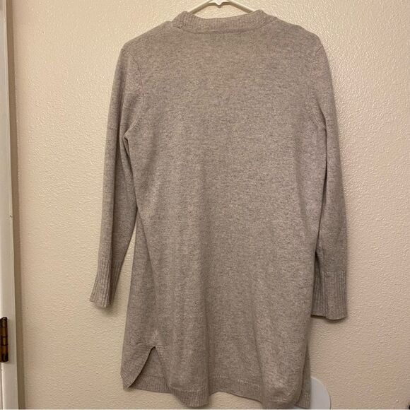 M&S Mark and Spencer relaxed open front gray 100% cashmere cardigan sweater 12/M - Picture 2 of 13